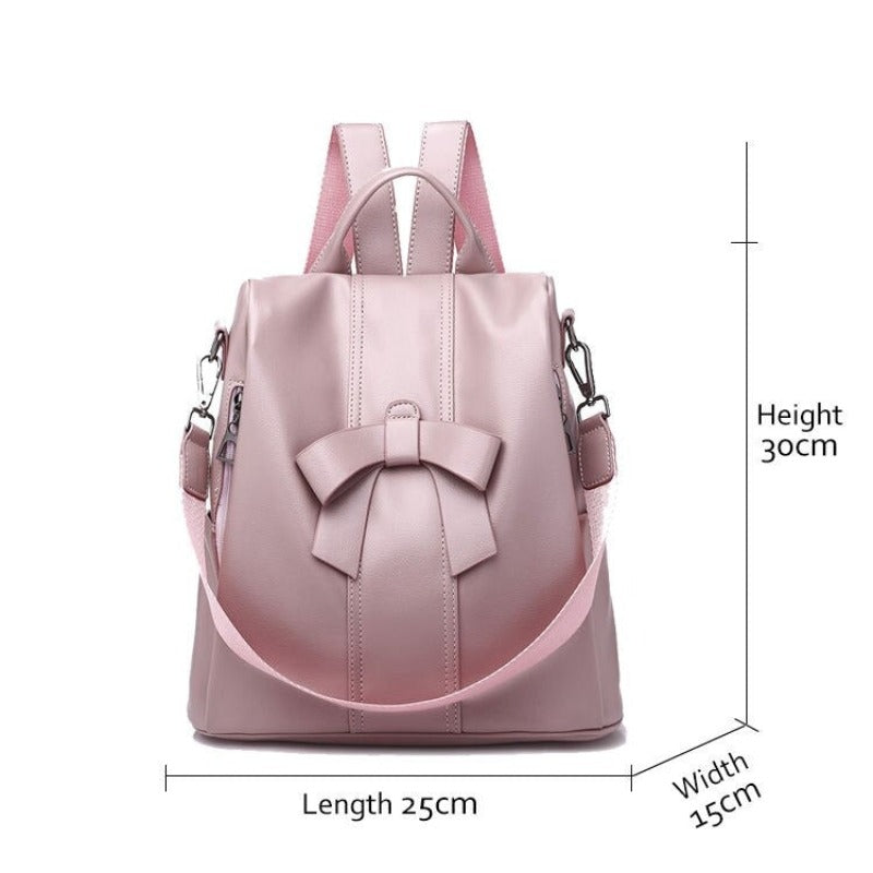 Leather Fashionable Backpack For Women