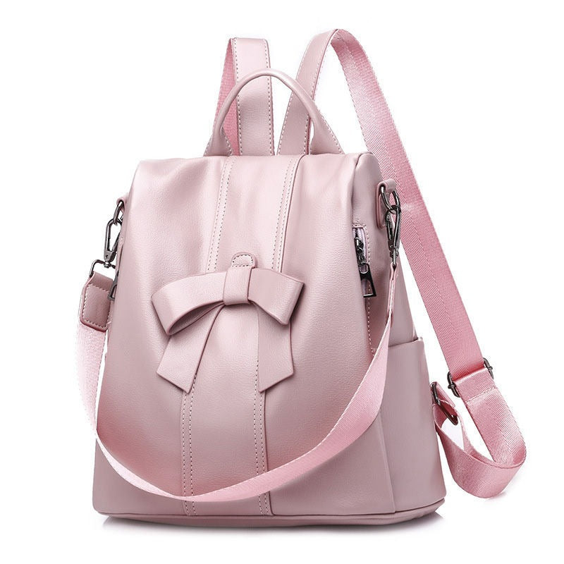 Leather Fashionable Backpack For Women