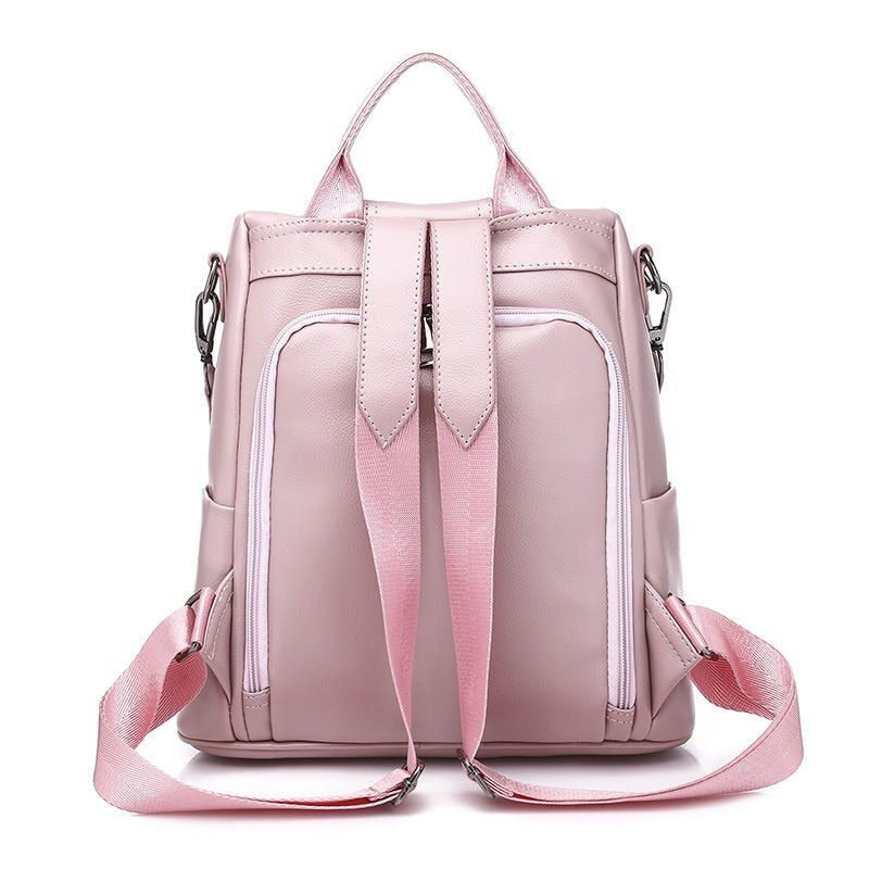 Leather Fashionable Backpack For Women