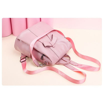 Leather Bowknot Backpack For Women