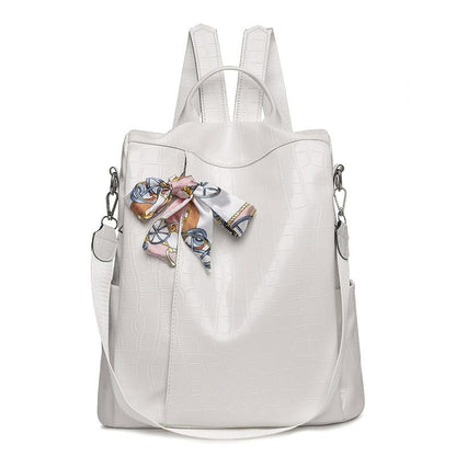 Ladies Fashion Leather Shoulder Backpack