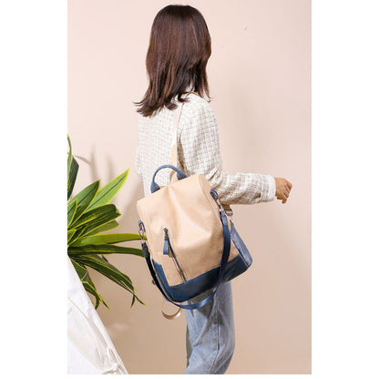 Women's Solid Leather Backpack