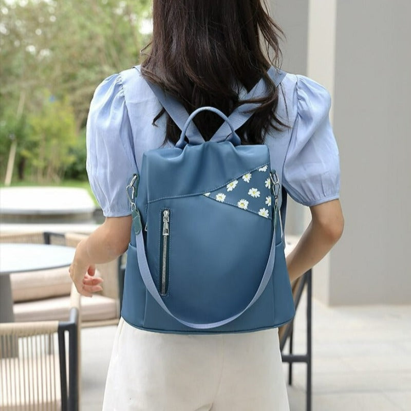 Flower Print Teenage Student School Backpack